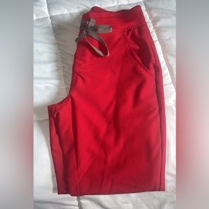 Pop red Zamora figs scrub pants